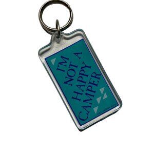 Novelty Acrylic Kalan Keychain Not Happy Camper Humor Vintage Keyring 222 u Y2K